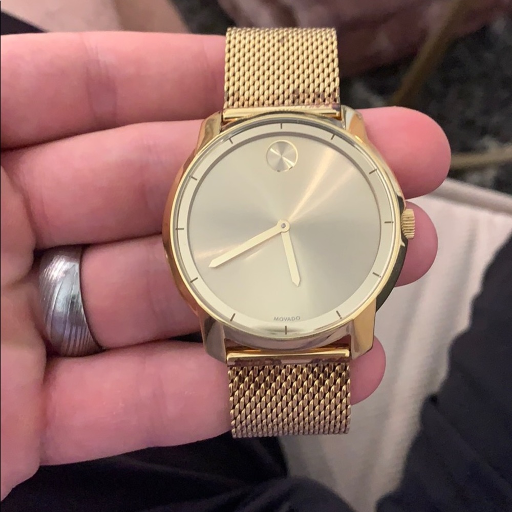Movado BOLD watch Thin Gold Mesh bracelet